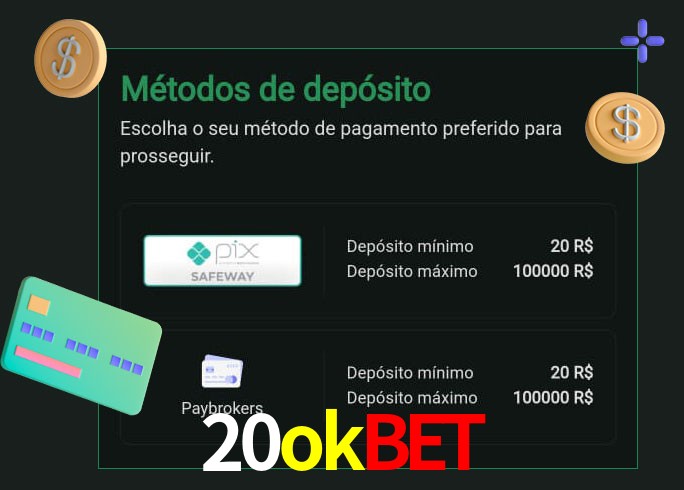 O cassino 20okbet oferece uma grande variedade de métodos de pagamento